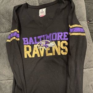 Pink by Victoria Secret and NFL Collab Baltimore Ravens Shirt